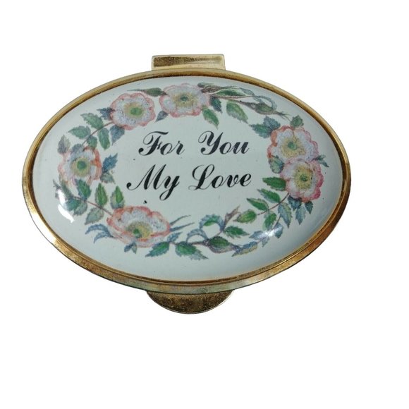 Pill Box Staffordshire Enamels "Old Hall" Collection with Hinged Lid - Picture 3 of 9